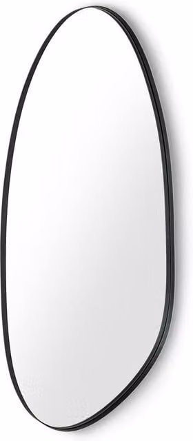 Cheshire Oblique Modern Black Metal Wall Mirror, 95 cm – 1
