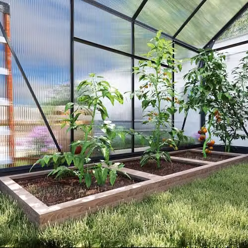 Outsunny Aluminium and Polycarbonate Walk-In Garden Greenhouse with Sliding Door, Grey and Transparent – 7