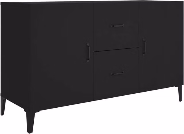 Berkfield Home Black Matt Classic Sideboard, W/D/H: 100 x 36 x 60 cm – 1