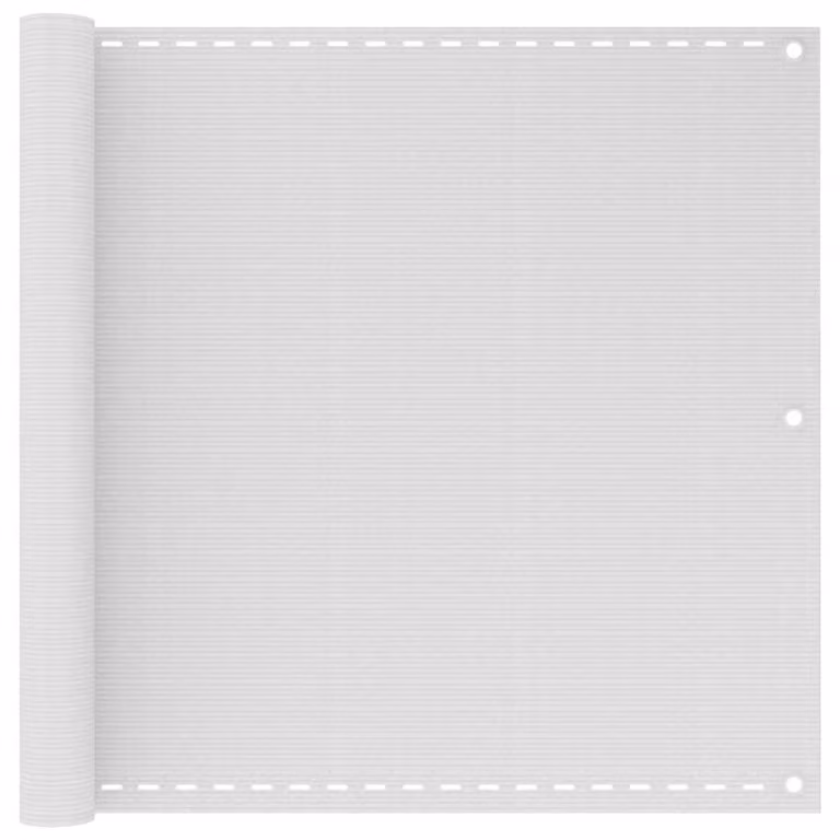 Berkfield Home White Fabric Balcony Screen made from HDPE, W: 90 cm, H: 500 cm