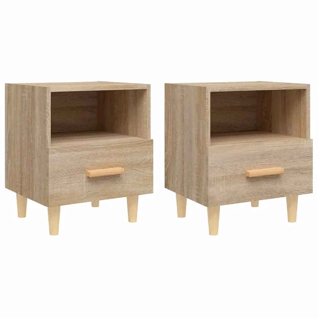 Berkfield Home Set of 2 Bedside Cabinets in Sonoma Oak Brown, W/D/H: 40 x 35 x 47 cm – 2