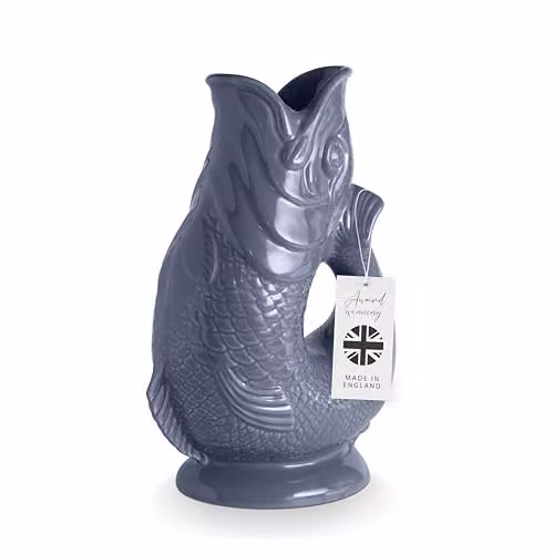 Wade Fish Jug in French Grey, 1.2 l Ceramic Earthenware