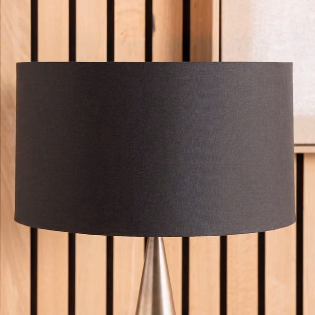 Pacific Lifestyle Modern Cylinder Drum Floor Lamp Shade in Black, Diameter: 40 cm
