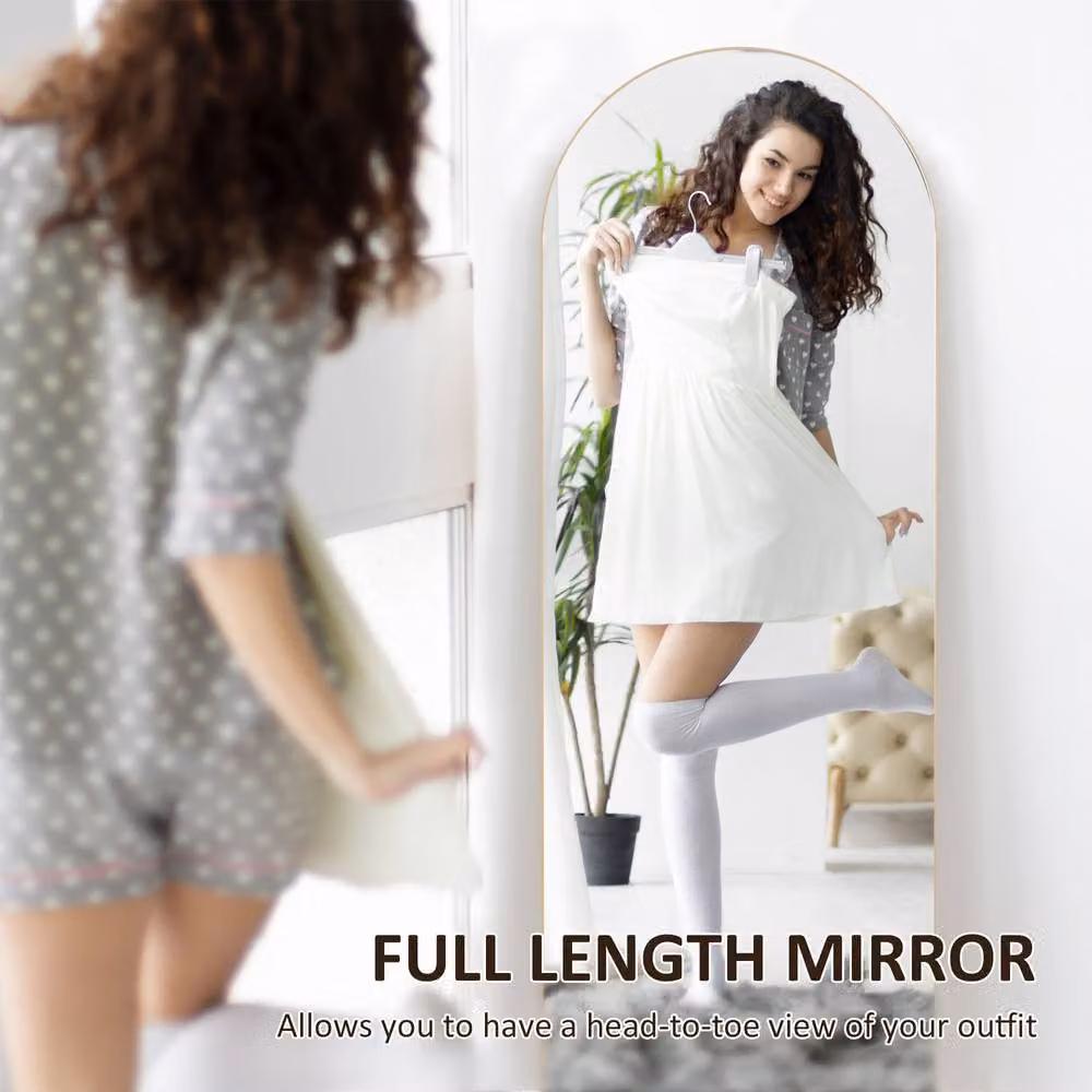 STILVORA Gold Oval Freestanding Full Length Mirror, Height: 150 cm – 2