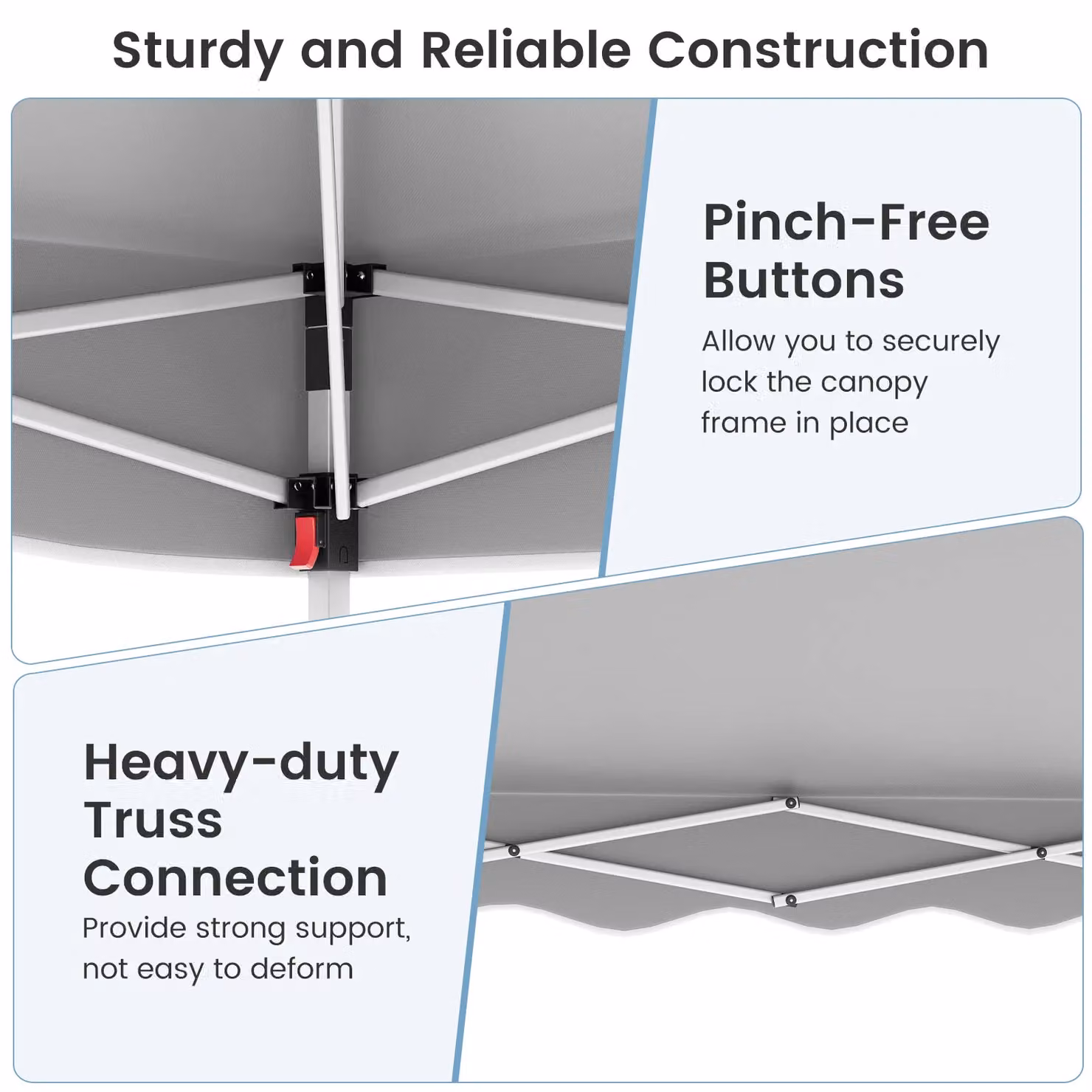 Costway Pop up Canopy Tent Portable Foldable Patio Shelter, Grey/Silver, W: 300 cm, D: 300 cm, H: 266 cm – 5