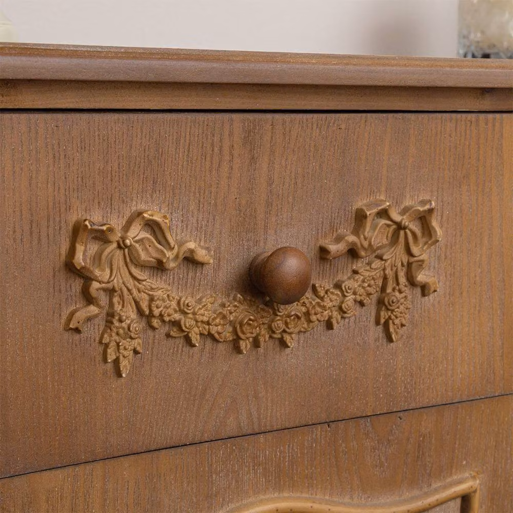 Melody Maison Pays Du Bois Large Wooden Sideboard Cupboard in Brown and White – 2