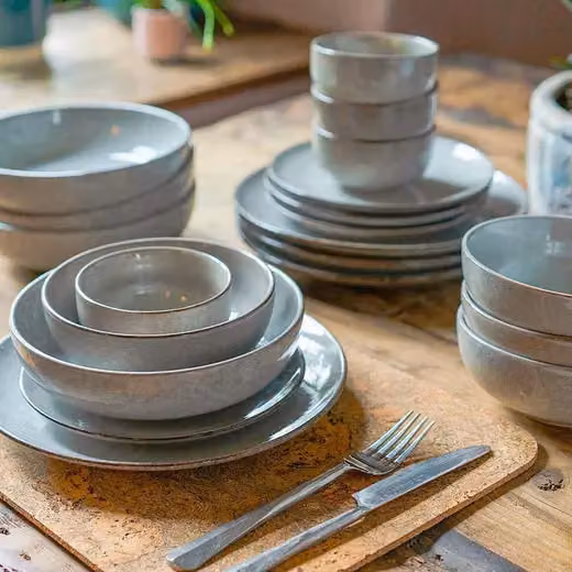 Cooks Professional 24 Piece Nordic Stoneware Dinnerware Set in Grey – 2