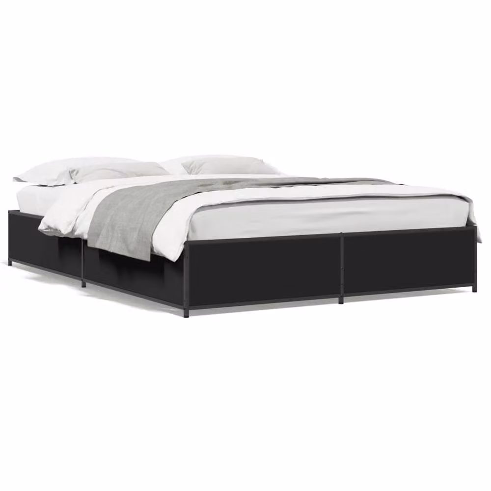 Berkfield Home Durable Small Double Bed Frame in Black, W/D/H: 120 x 190 x 29 cm – 3