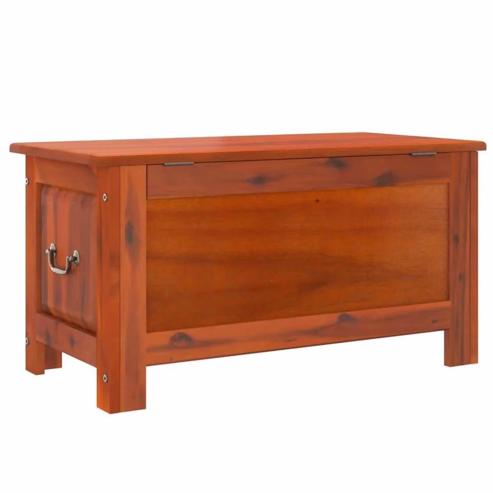 Berkfield Home Brown Acacia Solid Wood Storage Chest with Soft Close Lid – 3