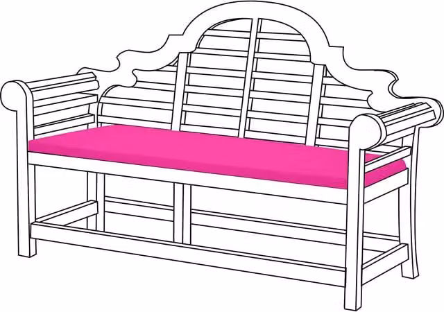 Gardenista Water-Repellent Rectangular Garden Bench Cushion in Pink