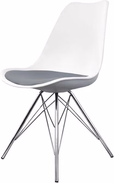 Fusion Living Soho Plastic Dining Chair with Chrome Metal Legs - Dark Grey