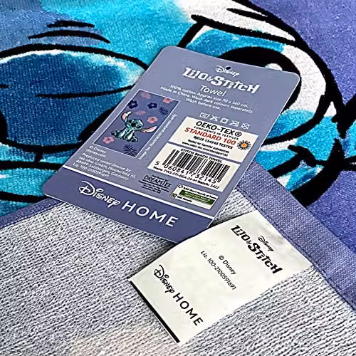 HomeSpace Direct Disney Lilo & Stitch Kids Beach Towel, Purple, W/H: 70 x 140 cm – 2