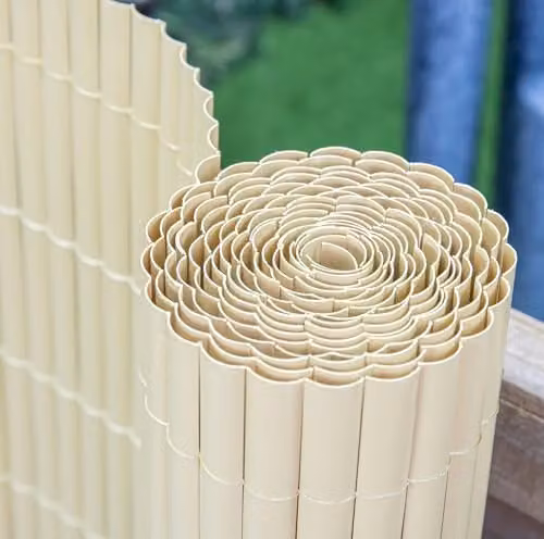 Primrose Artificial Split Bamboo Privacy Garden Fence Screening Roll in Beige and Brown – 1