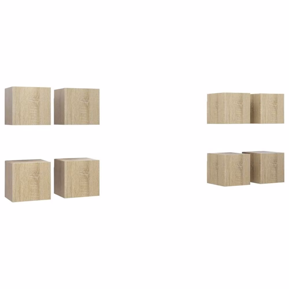 Berkfield Home Wall Mounted TV Cabinets, 8 Piece Sonoma Oak Set in Brown, W/D/H: 30.5 x 30 x 30 cm – 2