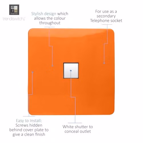 Trendi Switch 1 Gang Cat 3 Telephone Secondary Socket in Orange – 2