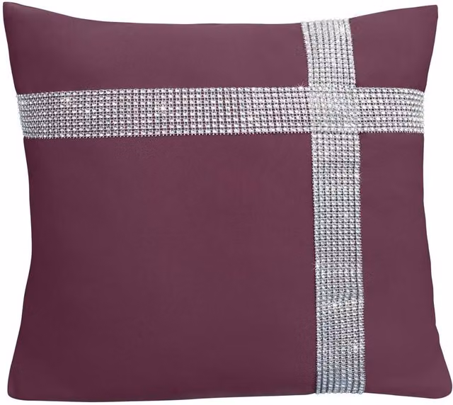 Velosso Diamante Cross Filled Cushion in Purple, W/D/H: 43 x 43 x 43 cm – 1