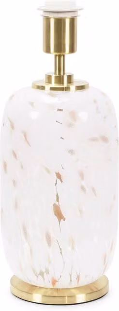 ValueLights India White Confetti Glass Rounded Table Lamp Base