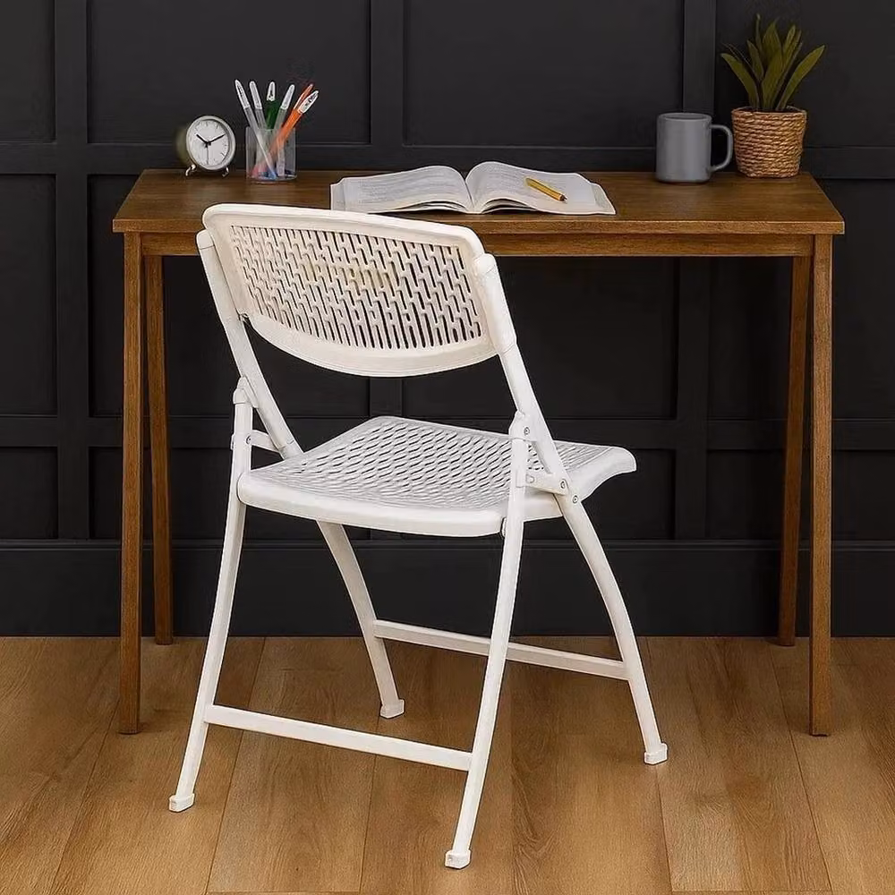 FLAVORA White Folding Plastic Chair – 5