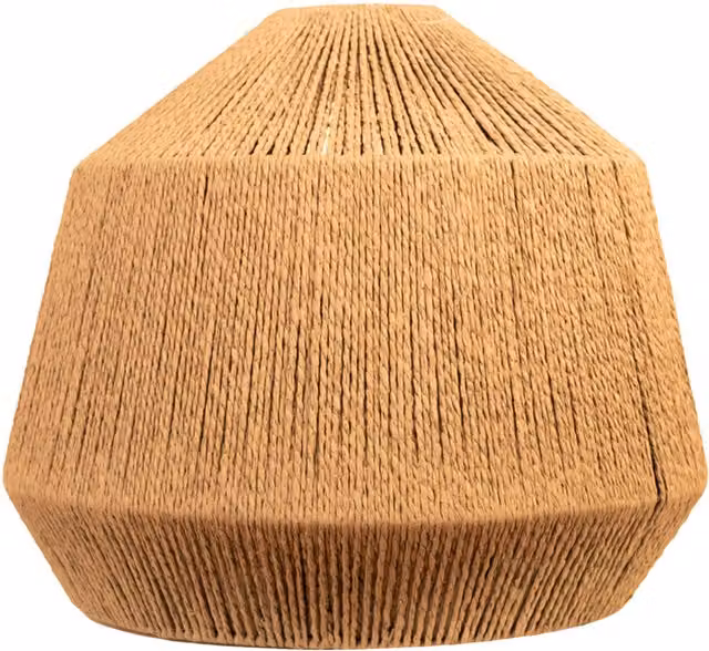 ValueLights Boho Cylinder Woven Wood Ceiling Pendant Light Shade in Beige and Yellow, H 45.0 cm, W 40.0 cm, D 37.5 cm