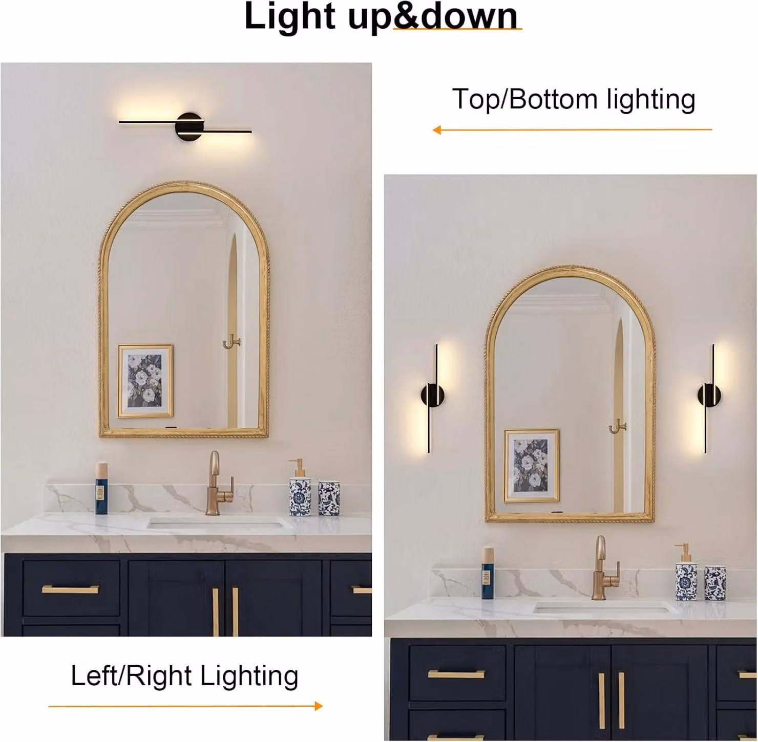 COMELY Black LED Indoor Wall Lights with Warm White 3000K Multi-Tube Design – 4
