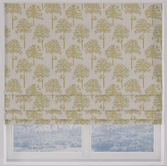 Terrys Amersham Made to Measure Blackout Roman Blind in Grey Floral Nature Pattern