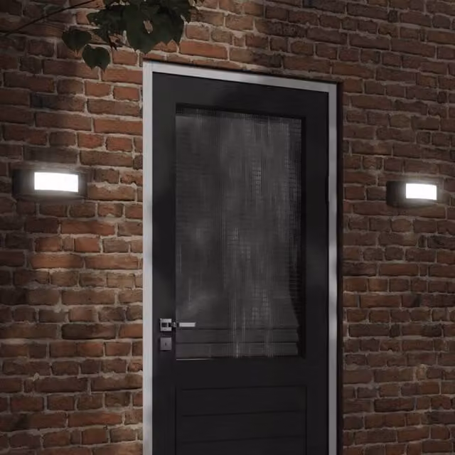 Berkfield Home Set of 2 Black Stainless Steel Modern Outdoor Wall Lights for Garden – 1
