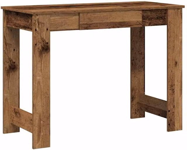 Berkfield Home Writing Desk in Brown Old Wood, W/D/H: 100 x 45 x 75 cm – 1
