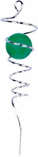 St Helens Home & Garden Single Spiral Spinner Bauble in Green and Silver, Diameter: 26.67 cm