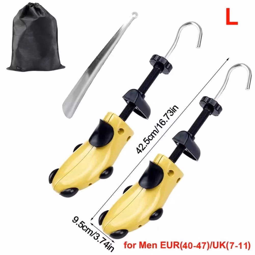 FLAVORA Adjustable Shoe Tree Stretcher and Shaper for Men, Yellow, 2 Pieces – 2