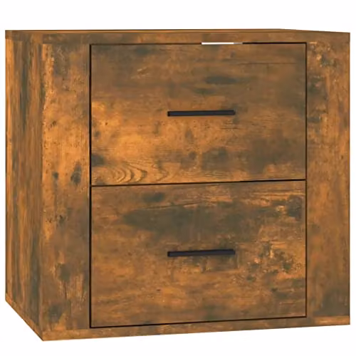 vidaXL Wall-mounted Bedside Cabinet in Brown Oak, W: 50 cm, D: 36 cm, H: 47 cm – 1