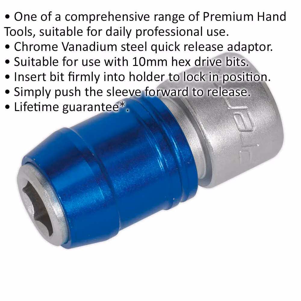 Loops 10mm Quick Release Bit Adaptor, 3/8 Inch Sq Drive, Blue Chrome Vanadium Steel – 2