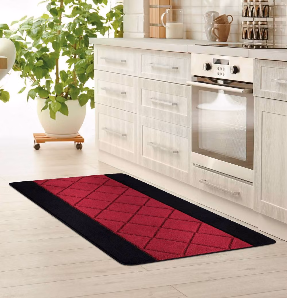Smart Living Carmela Non-Slip Machine Washable Hallway and Kitchen Door Mat, Red, W: 40 cm x L: 60 cm – 2