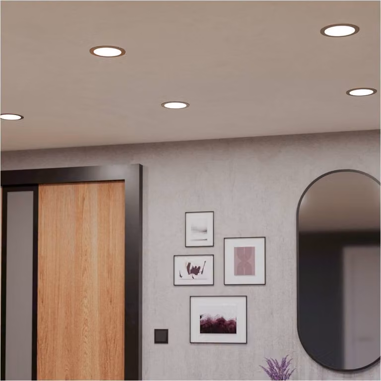 Loops 2 Pack Round Silver Metal LED Ceiling Spotlights with Bulbs Included
