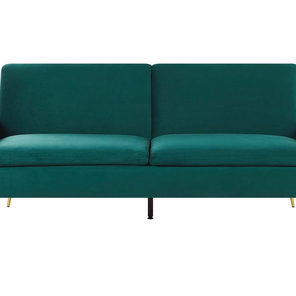 Wyld and Coco 3 Seater Velvet Sofa Bed in Dark Green with Click Clack Mechanism – 2