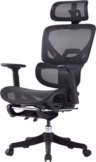 Garden Sanctuary Black Fabric Height Adjustable Swivel Task Chair with Headrest and Armrests