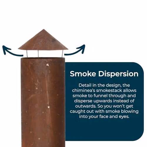 Jack Stonehouse Large Modern Outdoor Fire Chiminea, Rust Metal Wood Burner, Height: 110 cm – 4