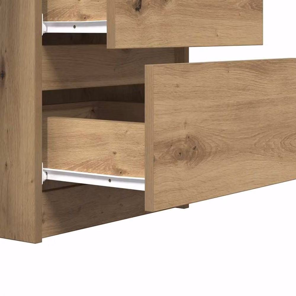 Berkfield Home Artisan Oak Decorative Writing Desk in Brown, W/D/H: 140 x 50 x 77 cm – 4