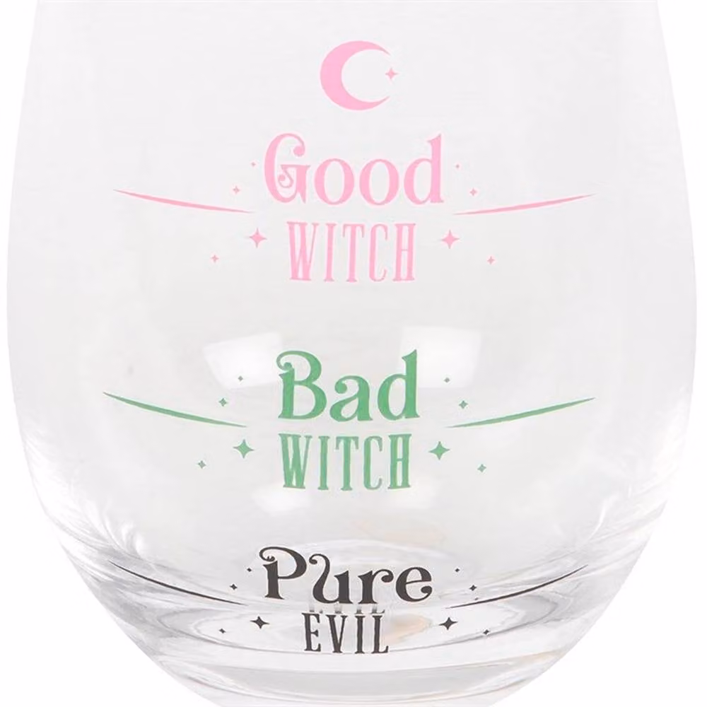 Uniqueful Good Witch Bad Witch Stemless Glass Tumbler in Transparent – 2