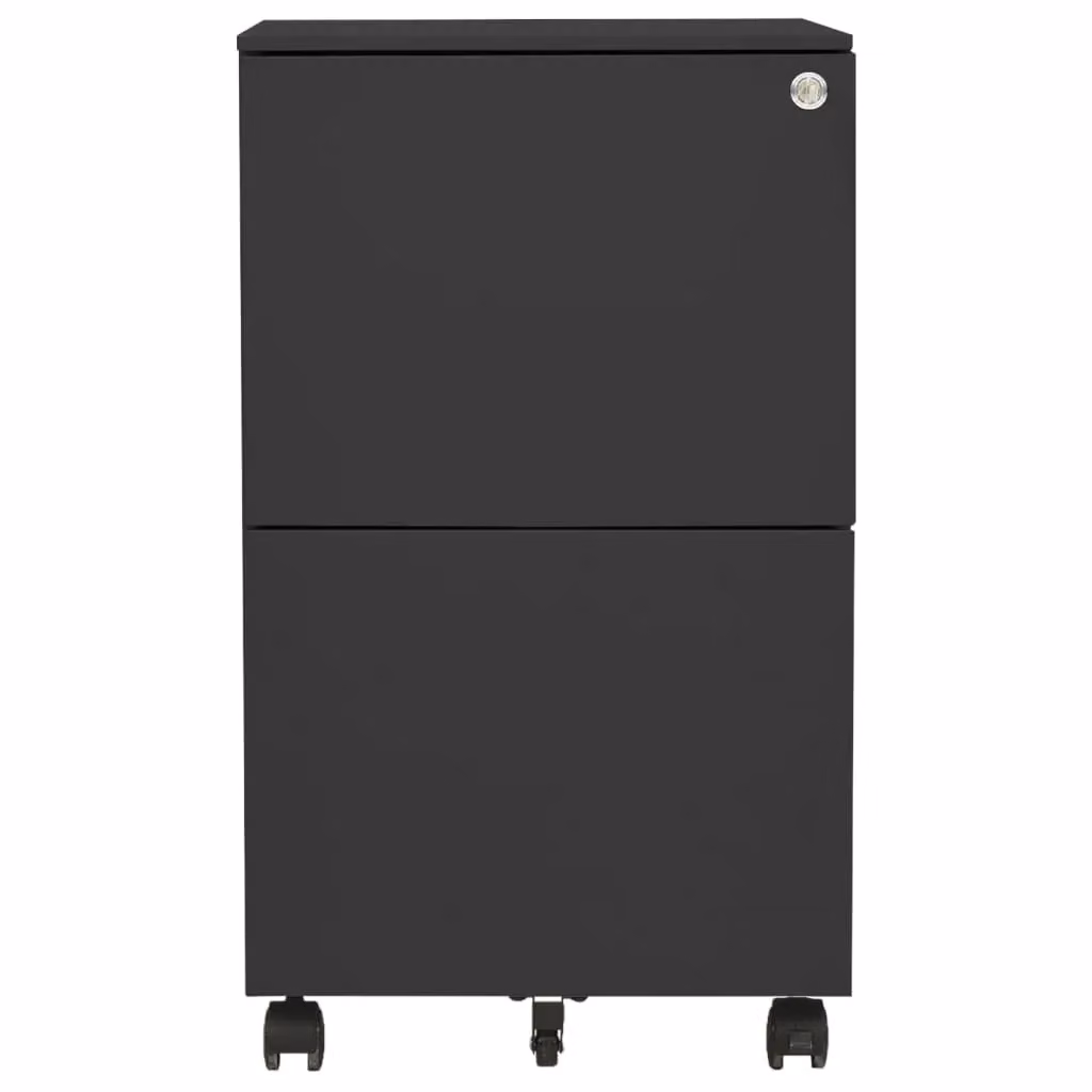 Berkfield Home Mobile File Cabinet in Anthracite and Black Steel, W/D/H: 39 x 45 x 67 cm – 2