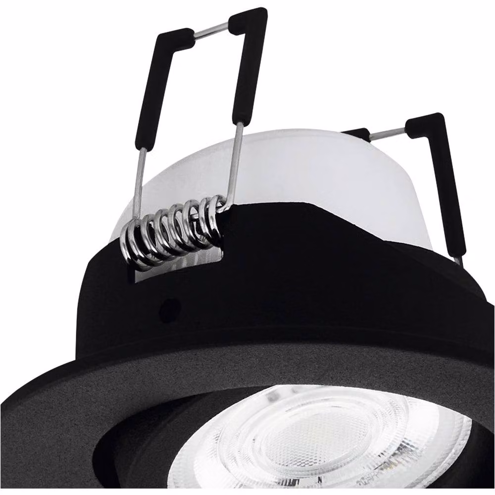 Loops Modern Black Round LED Ceiling Spotlight with Included Bulb – 4