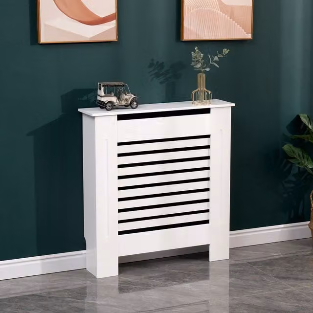 WestWood White MDF Wall Mounted Radiator Cover with Back Panel