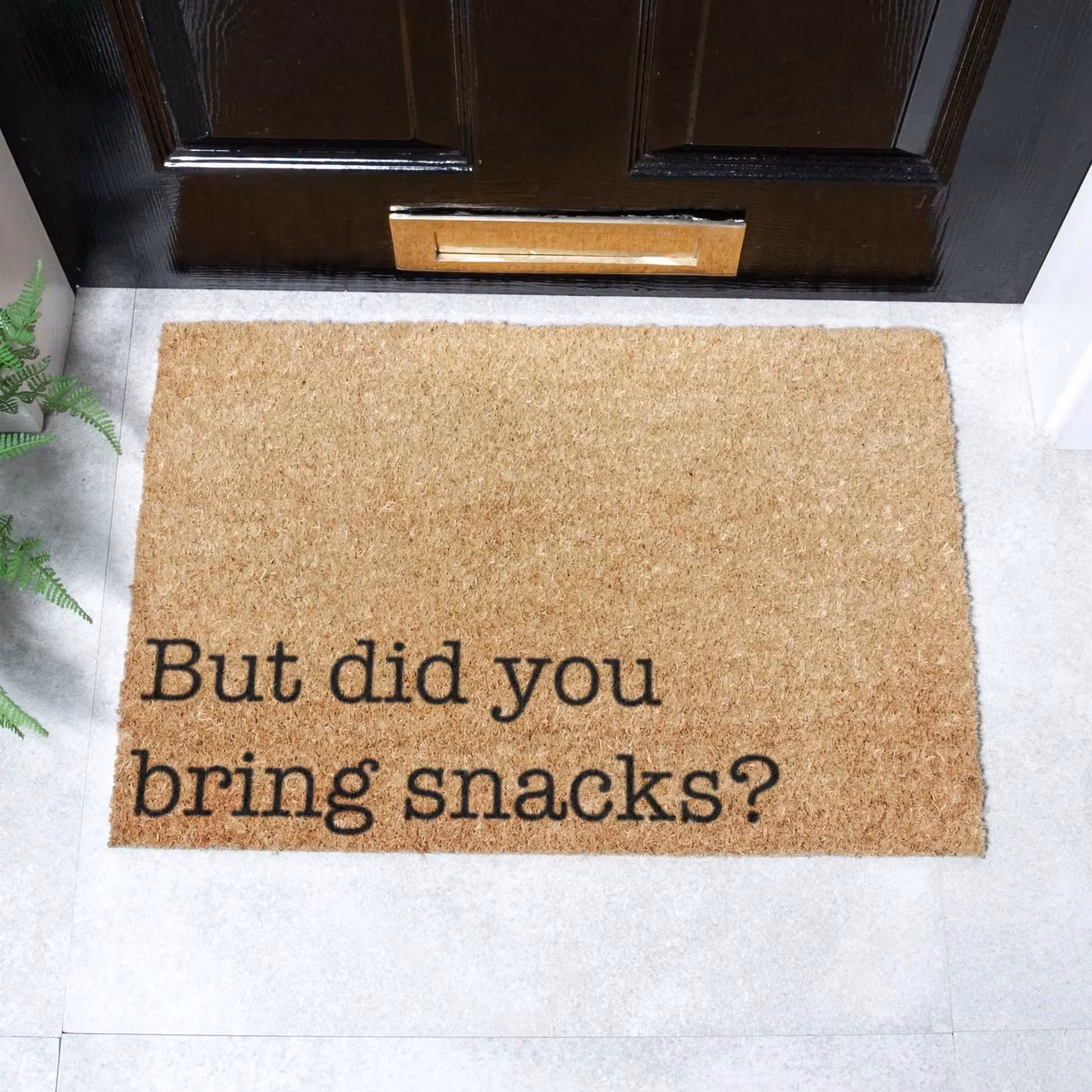 Artsy Mats But Did You Bring Snacks Doormat in Black and Brown, W/D/H: 60 x 40 x 1 cm – 2