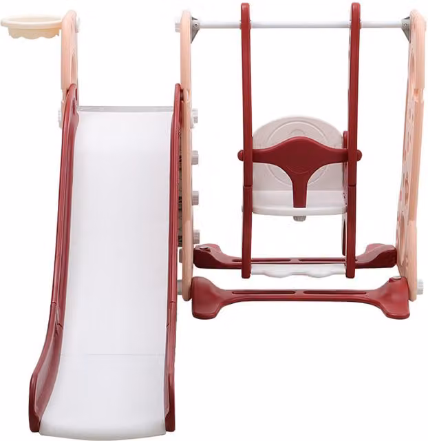 Livingandhome Swing and Slide Set with Motor in Red