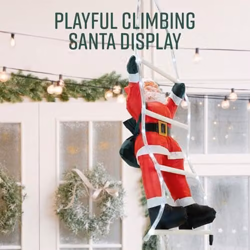 Globrite Red LED Climbing Santa Indoor Outdoor Decoration, H: 170 cm, W: 60 cm – 4