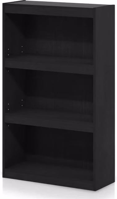 WALPLUS 3-Tier Adjustable Bookcase with Adjustable Shelves, Blackwood