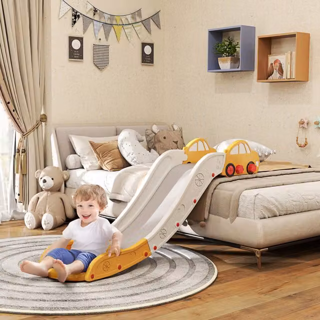AIYAPLAY Kids Slide for Bed, Yellow