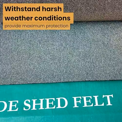 Novecrafto Heavy-Duty Bituminous Mineral Shed Roofing Felt, Green – 7