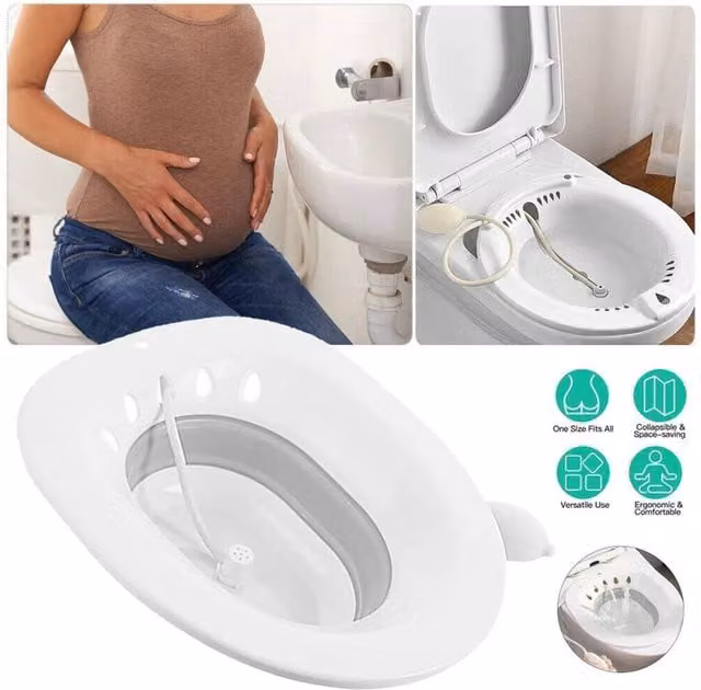NESTLUNE Foldable Portable Bidet Sitz Bath Tub in White – 1