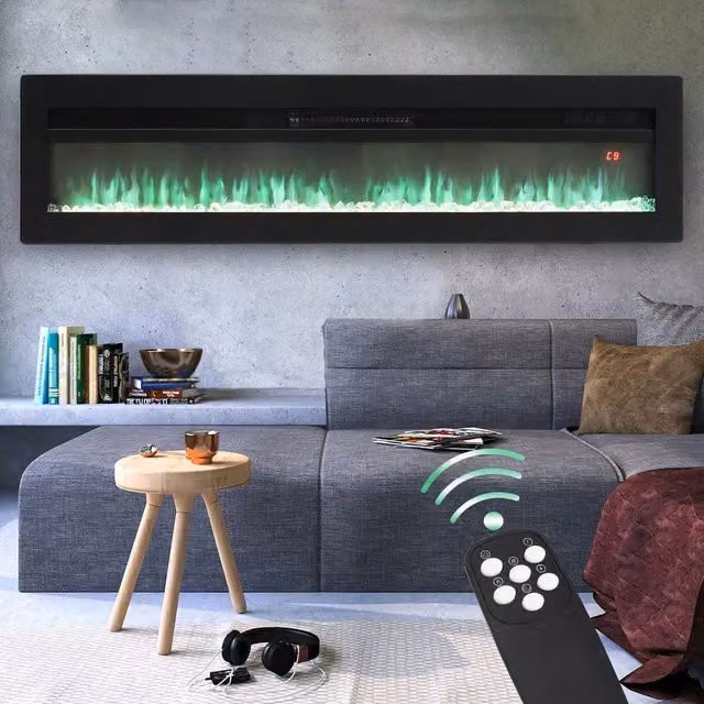 FORGEVIO Wall Mounted Electric Fire Stove in Black
