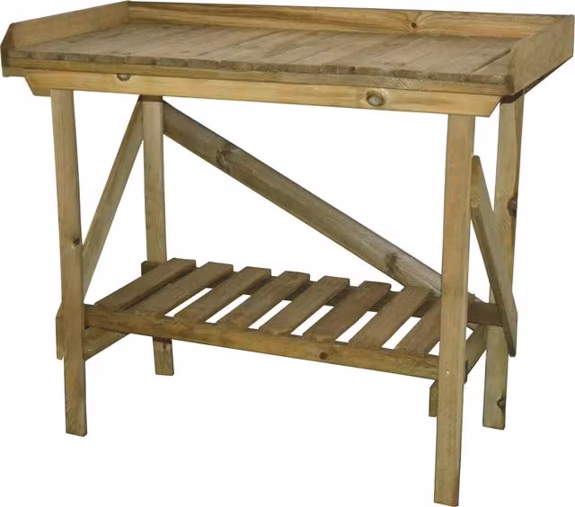 Forest Garden Rustic Wooden Potting Bench, Brown, W: 108 cm, D: 52 cm, H: 92 cm – 1